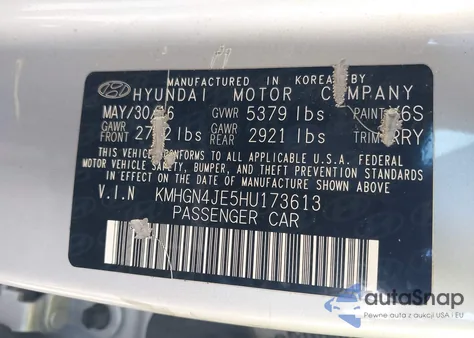 2017 Genesis G80 3.8 из США, поврежденный, VIN KMHGN4JE5HU173613